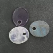 Dije ovalado 12x10 mm de piedra gema - Amatista x1