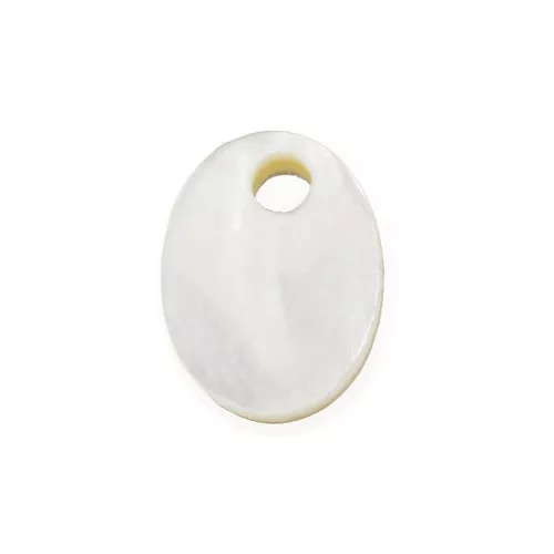 Dije ovalado 8x6 mm de nácar - Natural x1