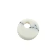 Dije redondo 6 mm de piedra gema - Howlite x1