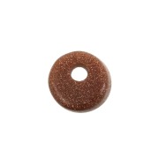 Dije redondo 6 mm de piedra gema Gold Stone - Imitación Piedra de sol x1