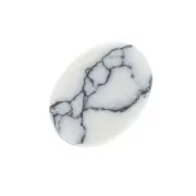 Disco ovalado 8x6 mm de piedra gema - Howlite x1