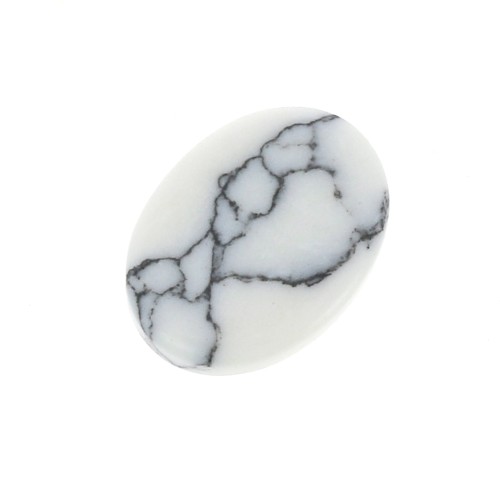 Disco ovalado 8x6 mm de piedra gema - Howlite x1