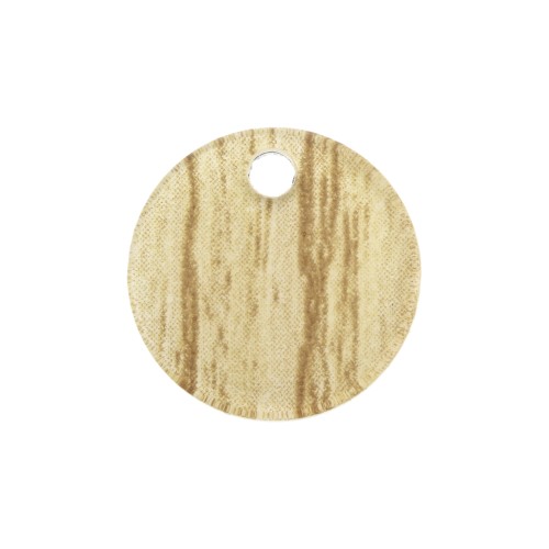 Dije redondo de plexiglás 15 mm estampado madera - Beige x1