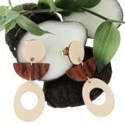 Dije redondo de plexiglás 15 mm estampado madera - Beige x1