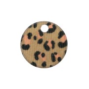 Dije redondo de plexiglás 15 mm estampado leopardo - Beige oscuro - Rosa x1|raw }}