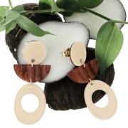 Dije redondo de plexiglás 15 mm estampado leopardo - Beige oscuro - Rosa x1