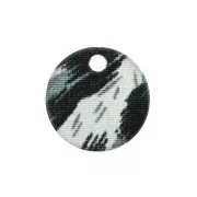 Dije redondo de plexiglás 15 mm estampado leopardo - Negro - Azul - Gris x1