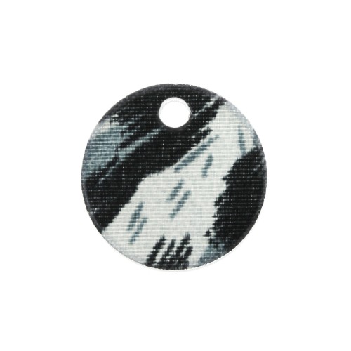Dije redondo de plexiglás 15 mm estampado leopardo - Negro - Azul - Gris x1