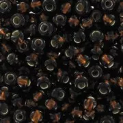 Preciosa Cuenta de rocalla 9/0 2,5 mm - Topacio ahumado forrado de plata x20g