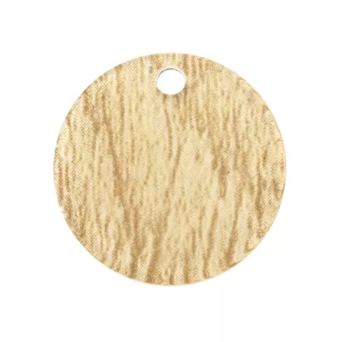 Dije redondo de plexiglás 19 mm estampado madera - Beige x1
