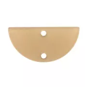 Entrepieza media luna 23x11mm 2 agujeros estampado madera - Marrón x1