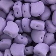 Cuentas de cristal Ginko Duo 2 agujeros 7.5x7.5 mm Bondeli Matt Purple x10g