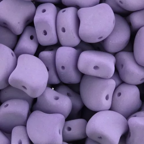 Cuentas de cristal Ginko Duo 2 agujeros 7.5x7.5 mm Bondeli Matt Purple x10g