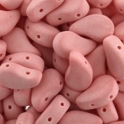 Cuentas de vidrio dos agujeros Paisley Duo 9x5.5 mm Bondeli Matt Coral x10g|raw }}