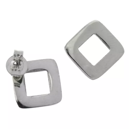 Ganchos de pendientes calado 12.5 mm de Acero inox x 2