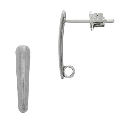 Ganchos de pendientes gota 15.5 mm de Acero inox x 2