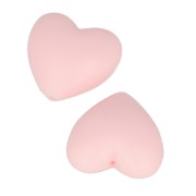 Cuentas de silicona forma corazón 19x20 mm para portachupete Rosa Layette x2|raw }}