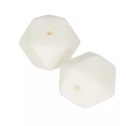 Cuentas hexagonalas de silicono 17 mm para portachupete - Blanco x2