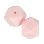 Cuentas hexagonalas de silicono 17 mm para portachupete - Rosa Layette x2|raw }}