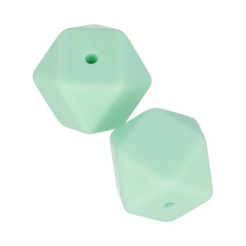 Cuentas hexagonalas de silicono 17 mm para portachupete - Mint x2