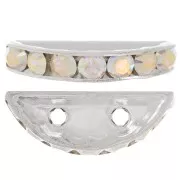 Rondel Media Luna 20x9 mm plateado Crystal AB x1