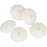 Cuentas redondas de silicono 12 mm para portachupete - Blanco x5