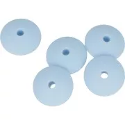 Cuentas redondas de silicono 12 mm para portachupete - Azul Layette x5