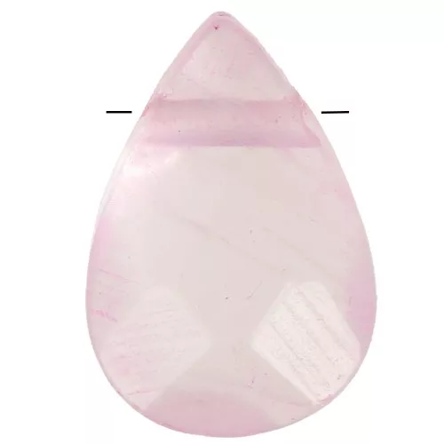 Cuentas Cuarzo rosa briolettes planas 14x10 mm x5