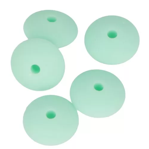 Cuentas redondas de silicono 12 mm para portachupete - Mint x5