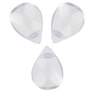 Cuentas en verre briolettes planas 12x8.5 mm x5