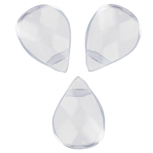 Cuentas en verre briolettes planas 12x8.5 mm x5