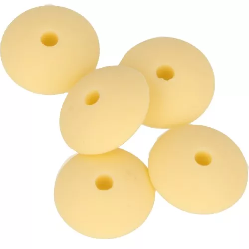 Cuentas redondas de silicono 12 mm para portachupete - Amarillo x5
