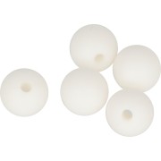 Cuentas redondas de silicono 10 mm para portachupete - Blanco x5|raw }}