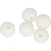 Cuentas redondas de silicono 10 mm para portachupete - Blanco x5