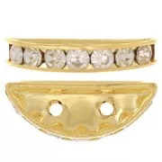 Rondel Media Luna 20x9 mm dorado Crystal  x1