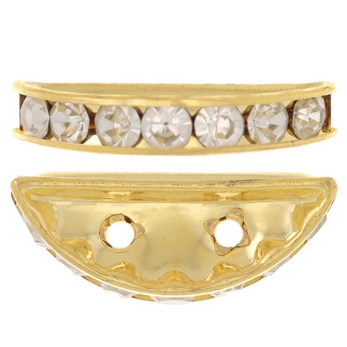 Rondel Media Luna 20x9 mm dorado Crystal x1