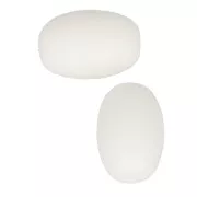 Cuentas de silicona forma oliva 20x13 mm para portachupete - Blanco x2