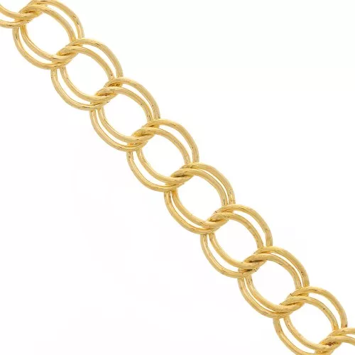 Cadena plana 11 mm dorado x1m