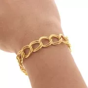 Cadena plana 11 mm dorado x1m