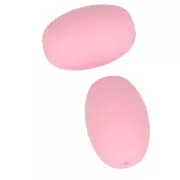 Cuentas de silicona forma oliva 20x13 mm para portachupete - Rosa x2