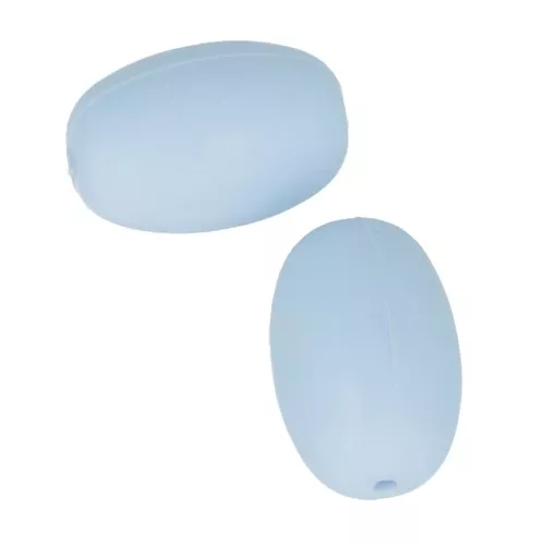 Cuentas de silicona forma oliva 20x13 mm para portachupete Azul Layette x2