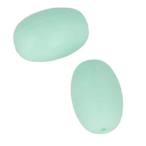 Cuentas de silicona forma oliva 20x13 mm para portachupete - Mint x2