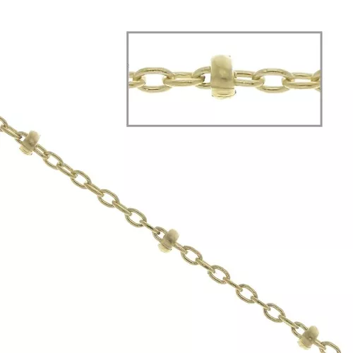 Cadena eslabón Forçat - cuentas aplanadas 1.8 mm (1x1) de Gold filled x 50cm