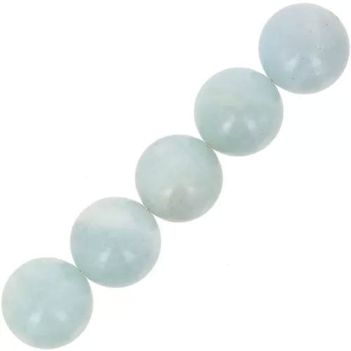 Cuentas redondas de piedras semipreciosas de gema 10mm Aguamarina x5