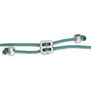 Cierre ajustable 4 agujeros para cordón 0.8 mm de Plata 925 x1