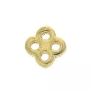 Cierre ajustable 4 agujeros para cordón 0.8 mm de Plata 925 chapado de oro 3 micras x1