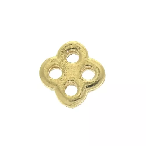 Cierre ajustable 4 agujeros para cordón 0.8 mm de Plata 925 chapado de oro 3 micras x1