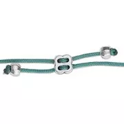 Cierre ajustable 4 agujeros para cordón 0.8 mm de Plata 925 chapado de oro 3 micras x1