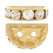 Rondel Media Luna 14x8 mm dorado Crystal  x1