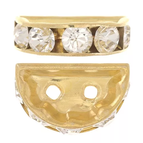 Rondel Media Luna 14x8 mm dorado Crystal x1